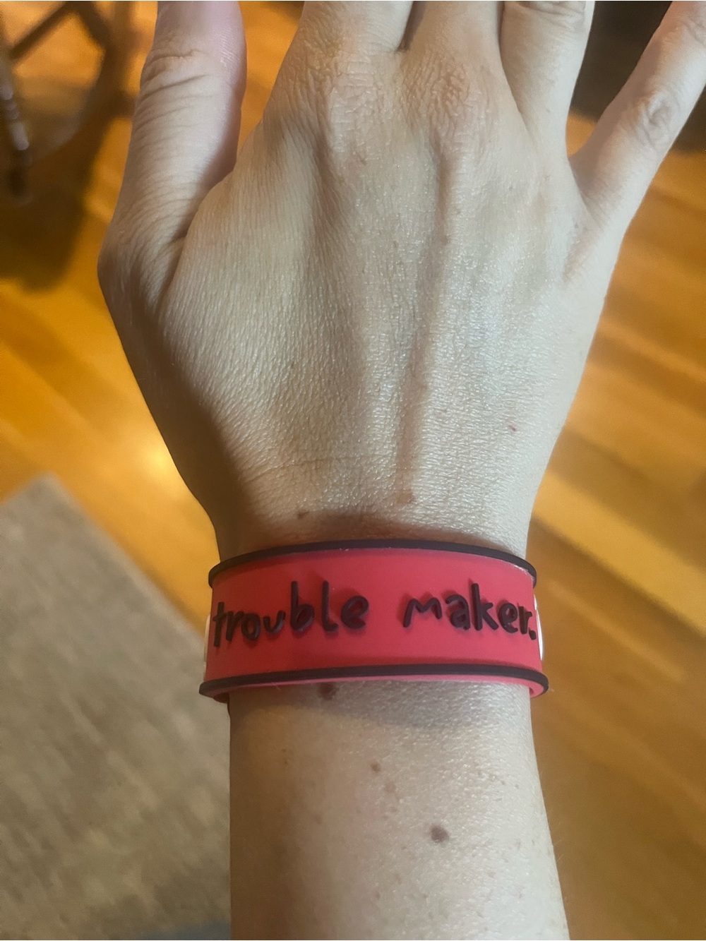 Vintage David & Goliath 'Trouble Maker' Silicone Bracelet - Y2K - Collectible